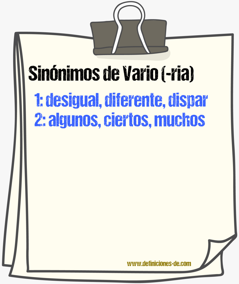 Sinnimos de vario