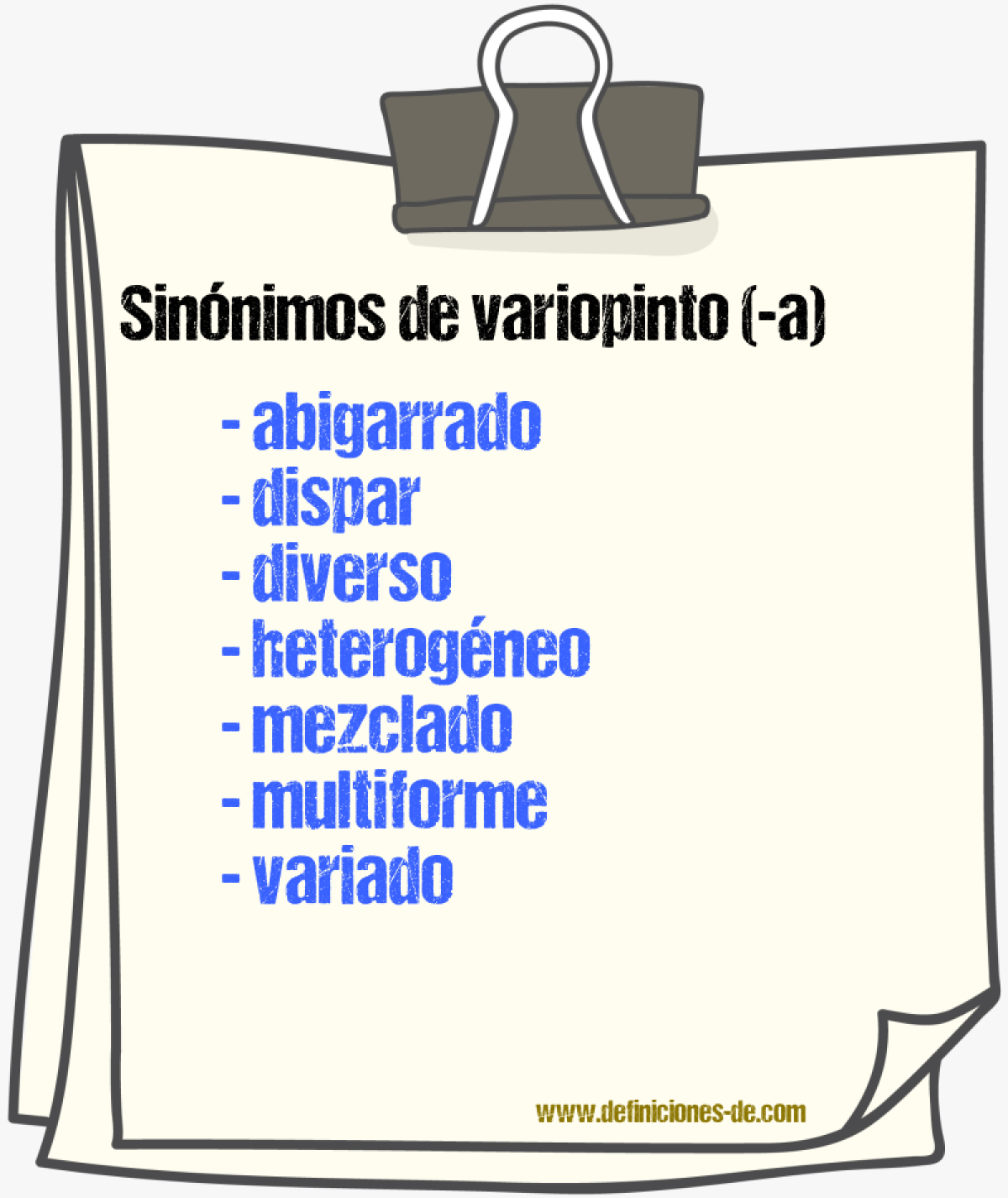 Sinónimos de variopinto