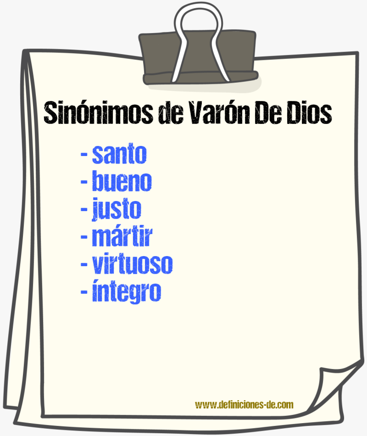 Sinónimos de varón de Dios
