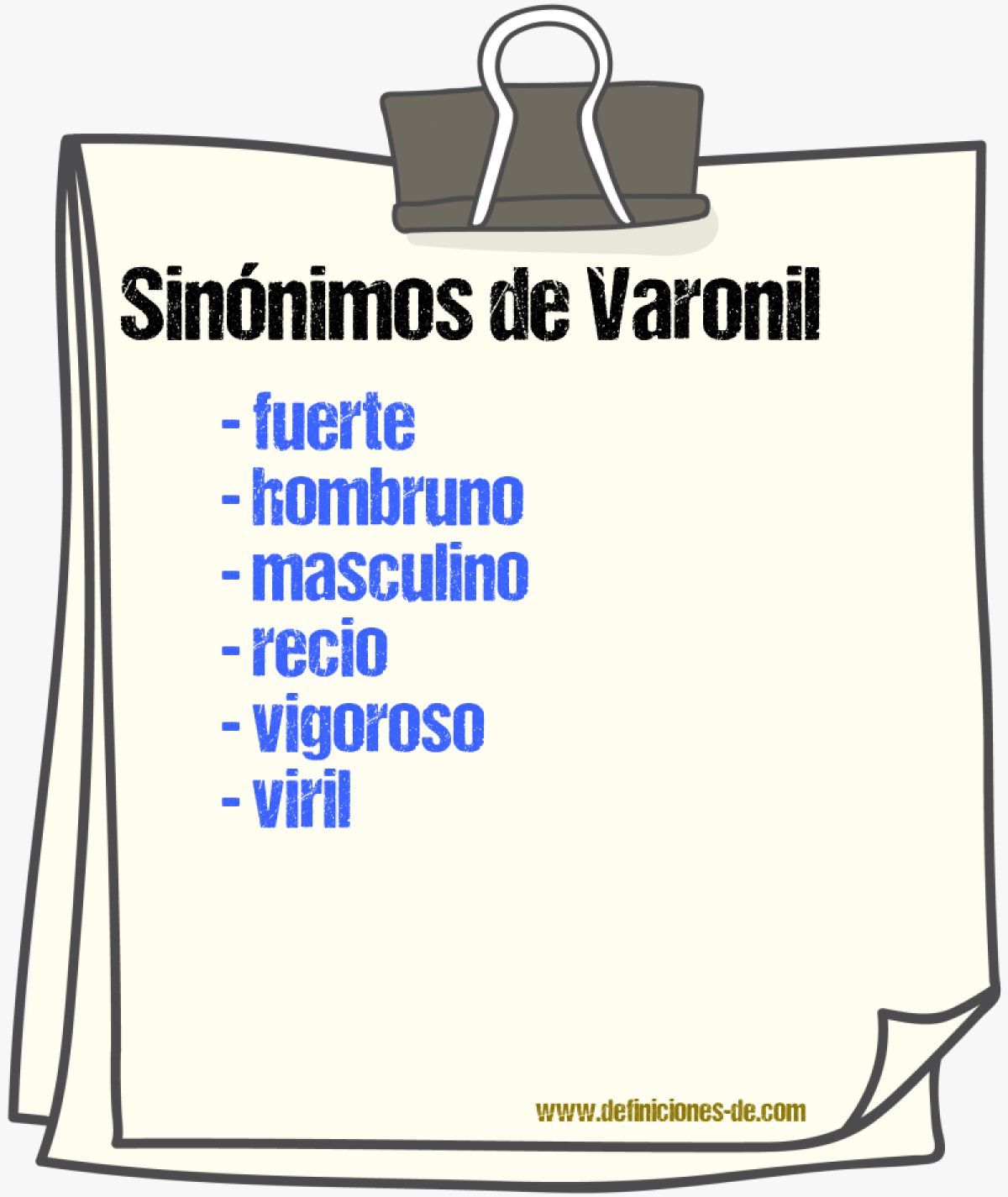 Sinónimos de varonil