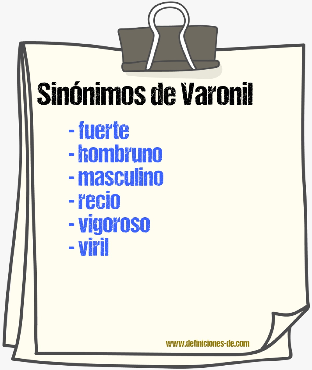 Sinnimos de varonil