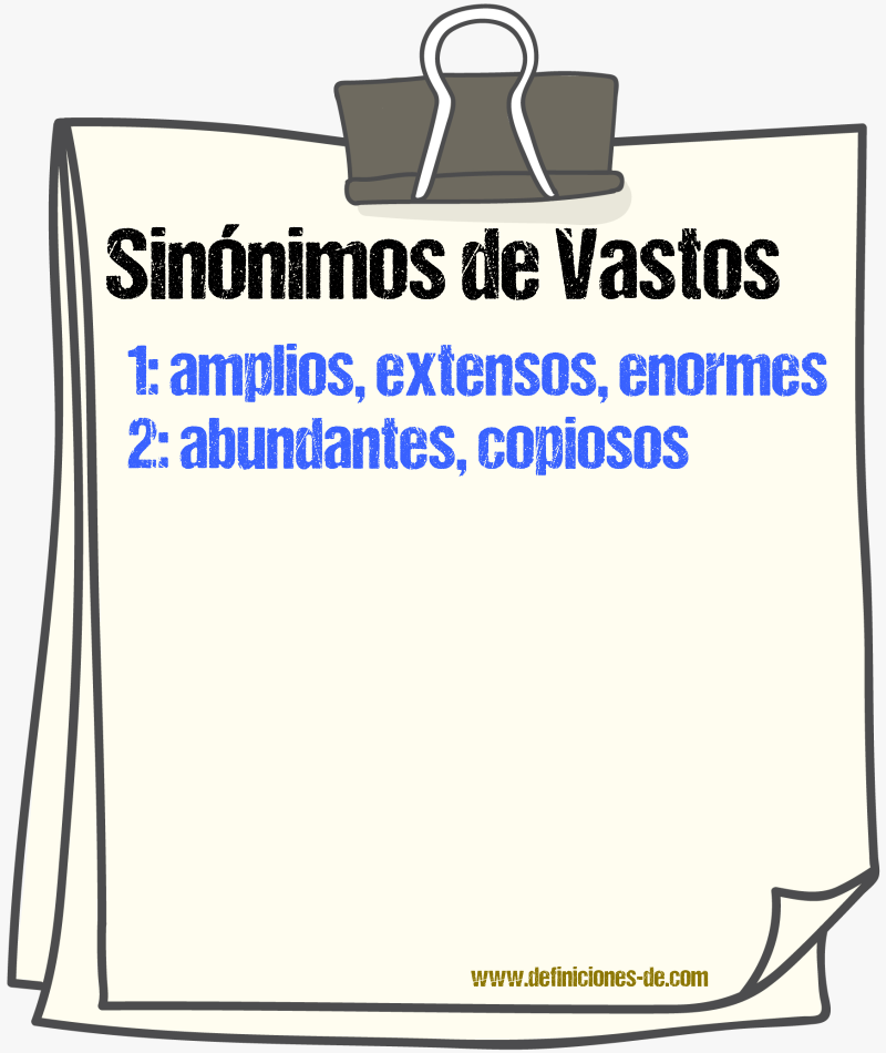 Sinónimos de vastos