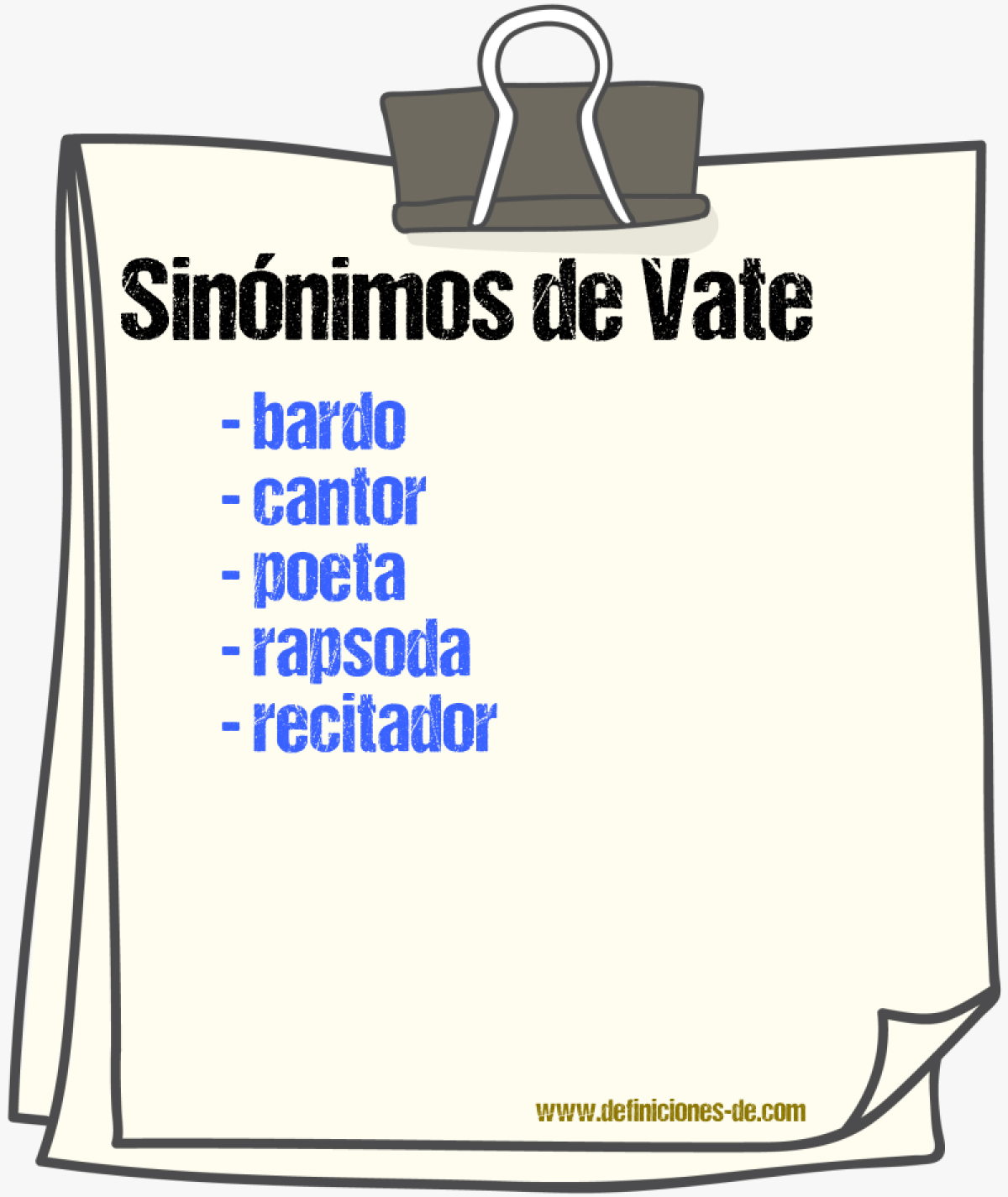 Sinnimos de vate