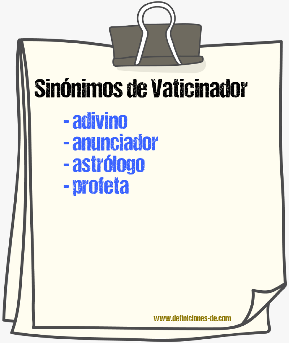 Sinnimos de vaticinador