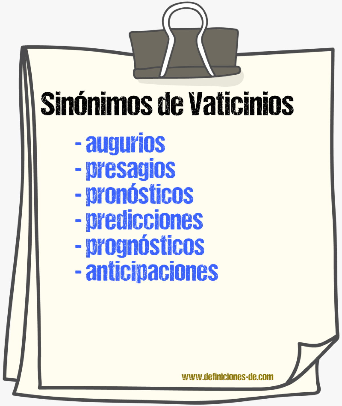 Sinónimos de vaticinios