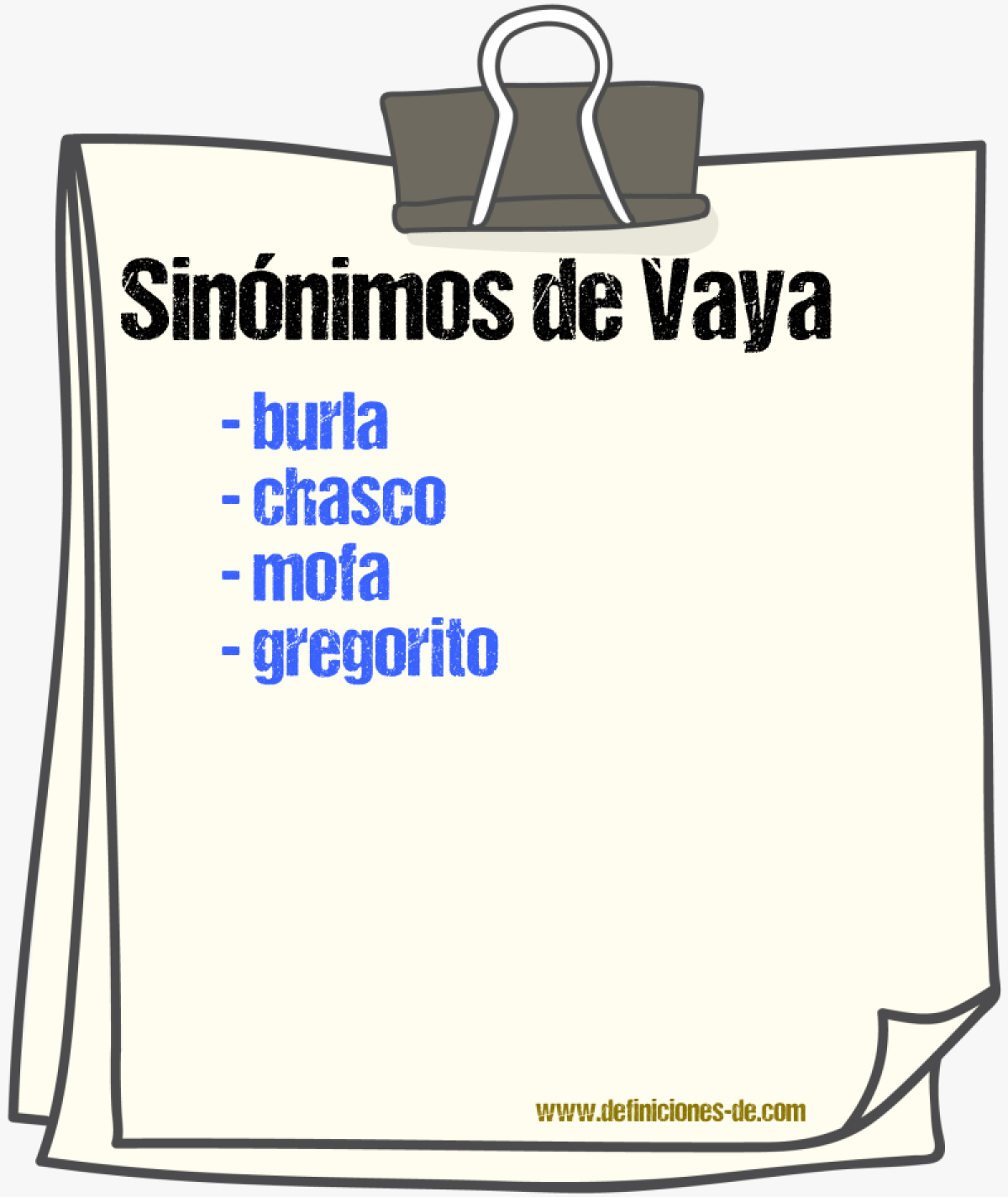 Sinnimos de vaya