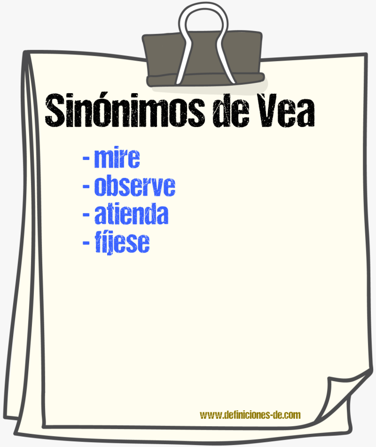 Sinónimos de vea