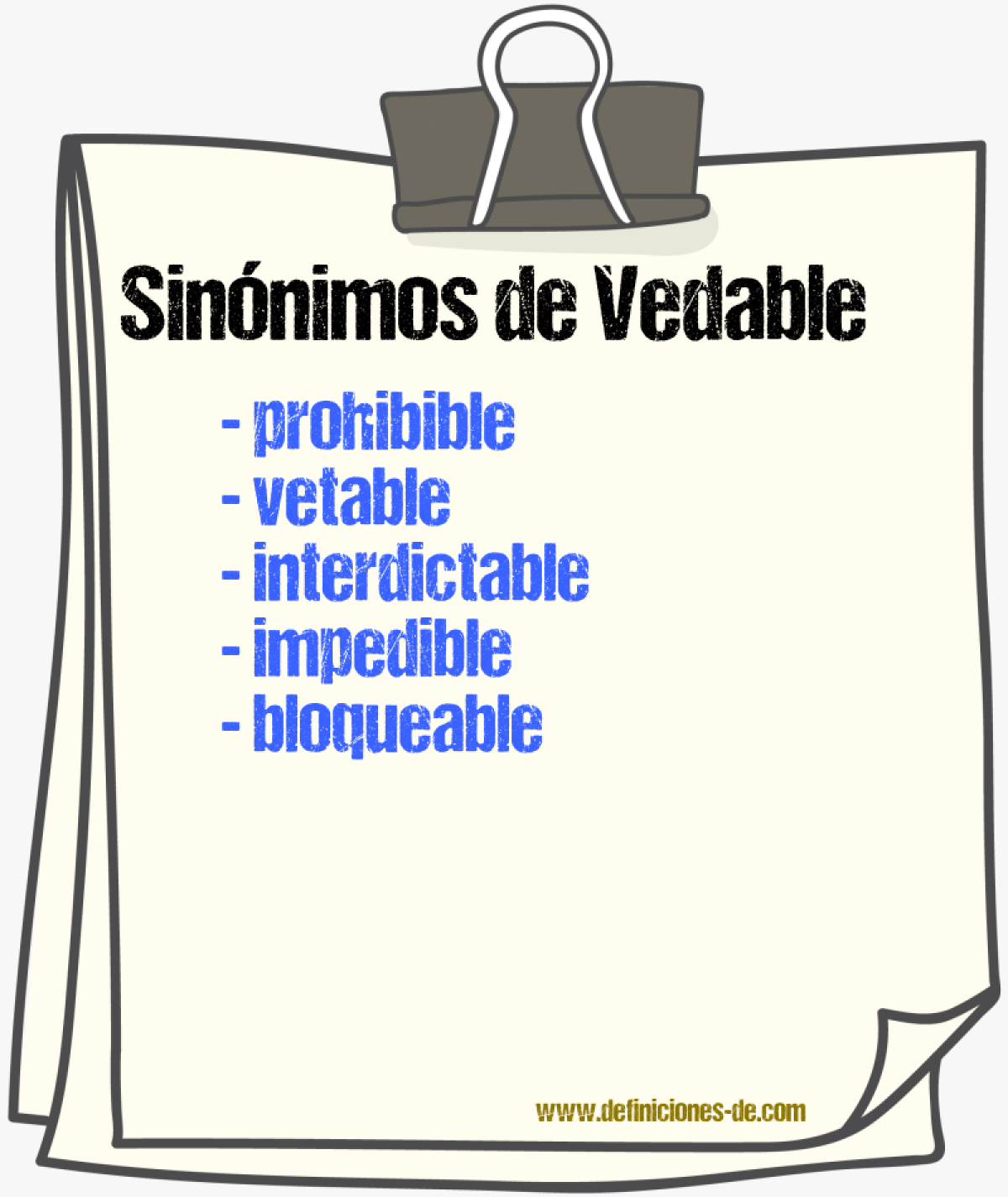 Sinónimos de vedable