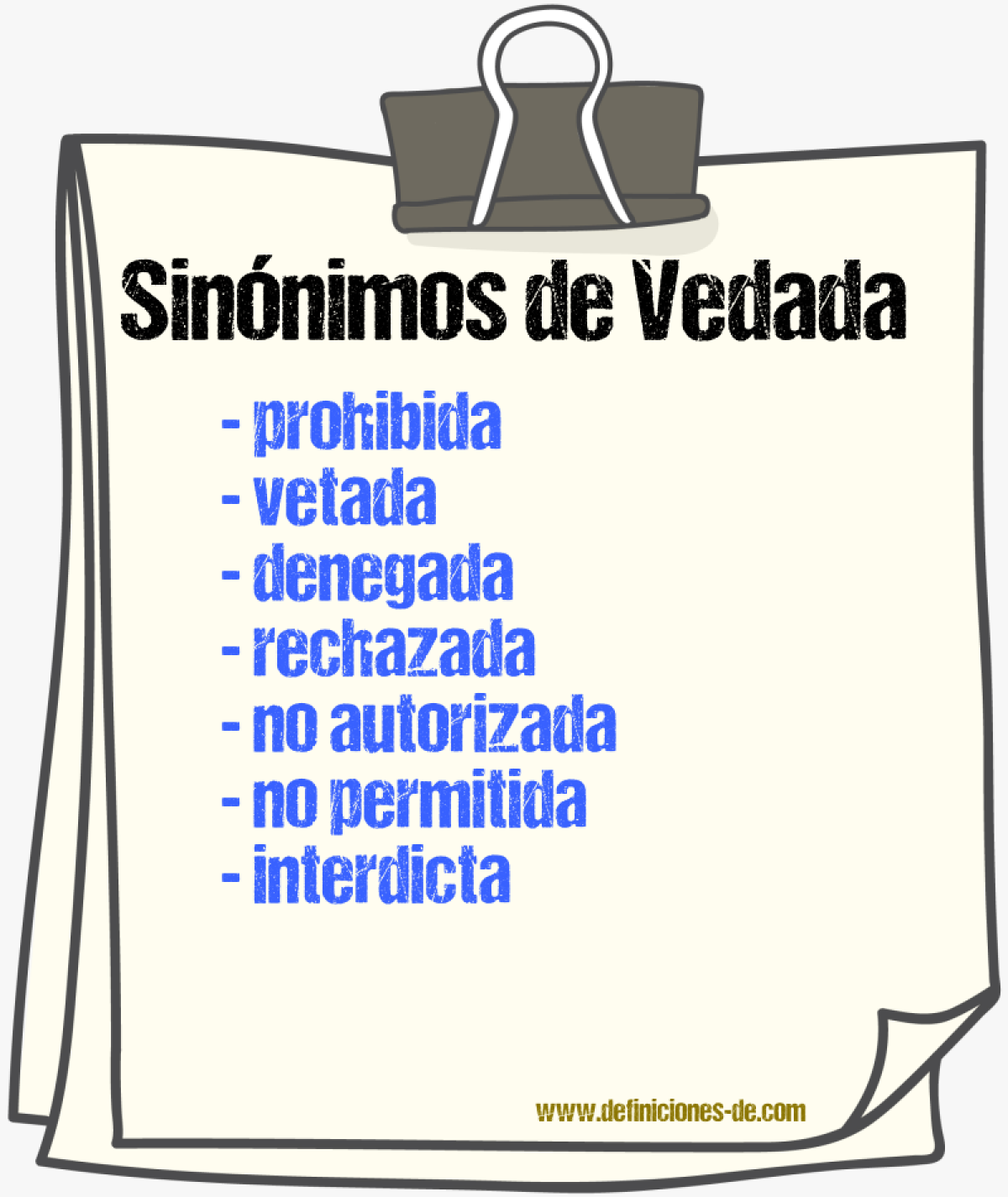 Sinónimos de vedada