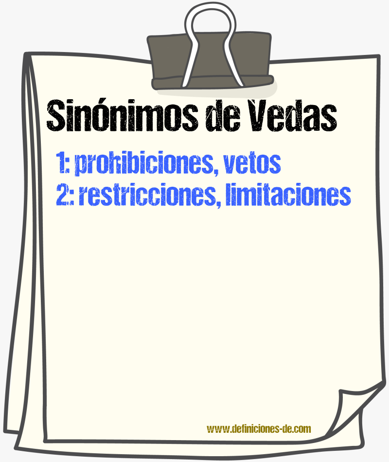 Sinónimos de vedas