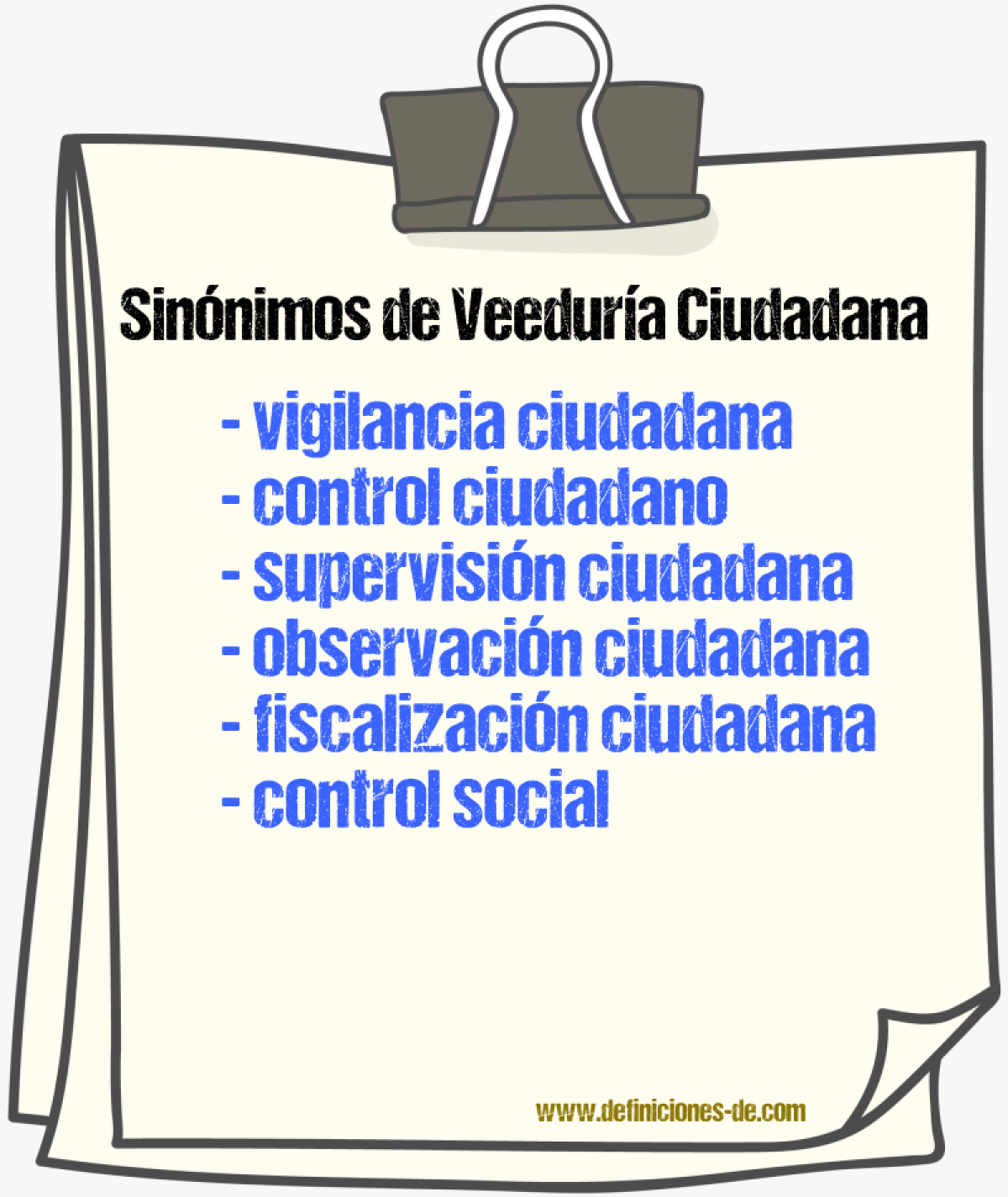 Sinónimos de veeduría ciudadana