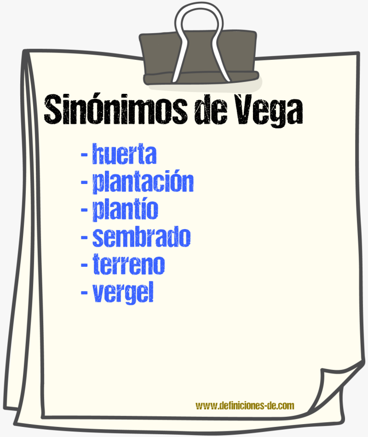 Sinnimos de vega