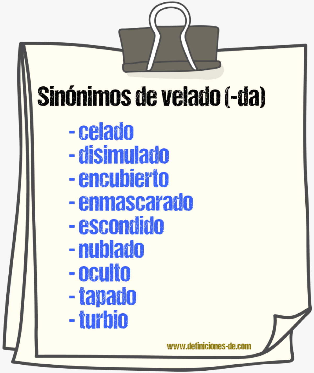 Sinnimos de velado