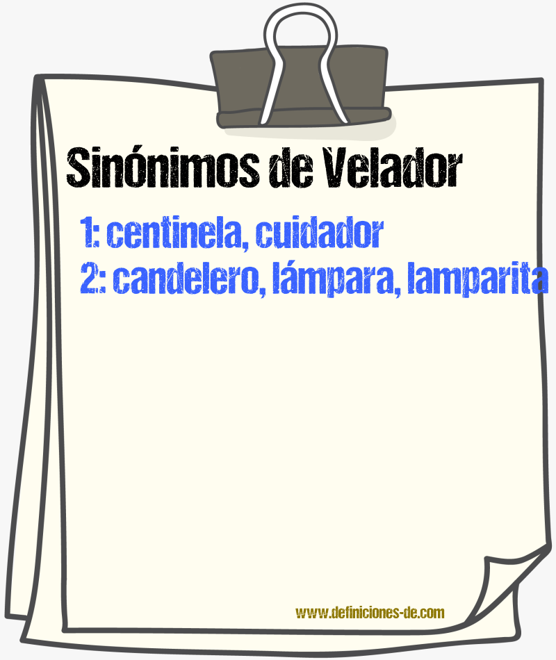 Sinnimos de velador