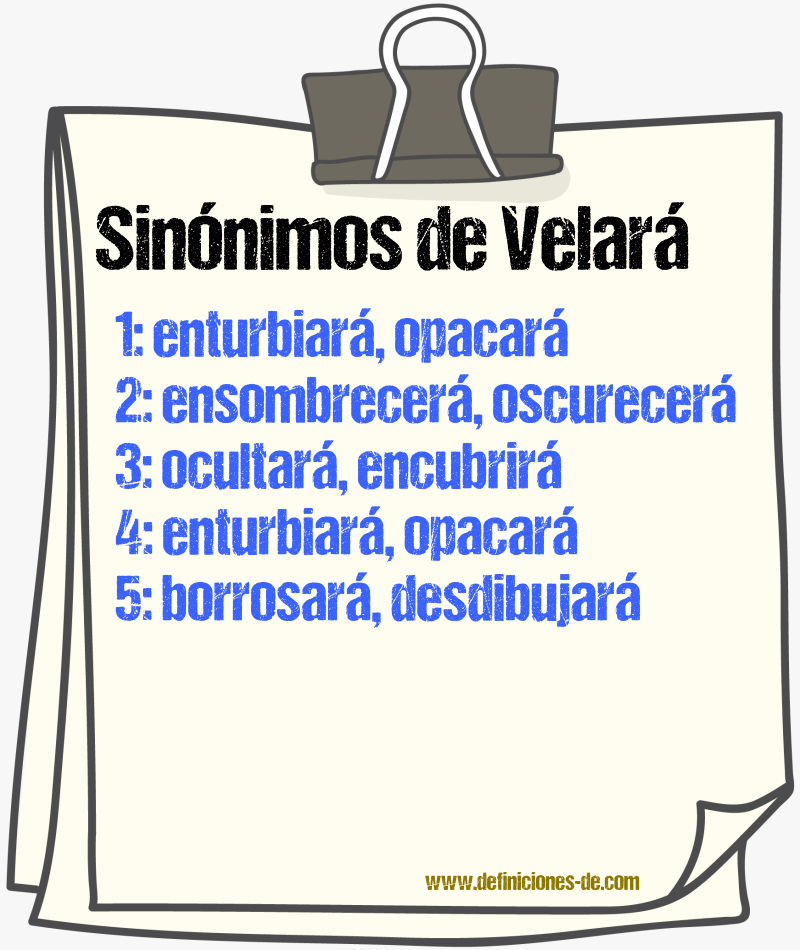 Sinónimos de velará