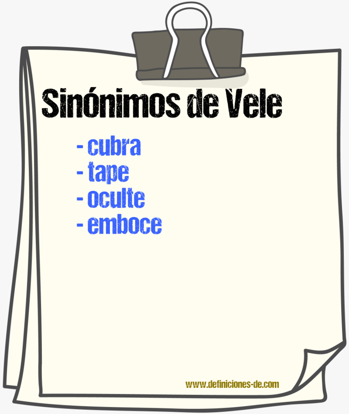 Sinónimos de vele