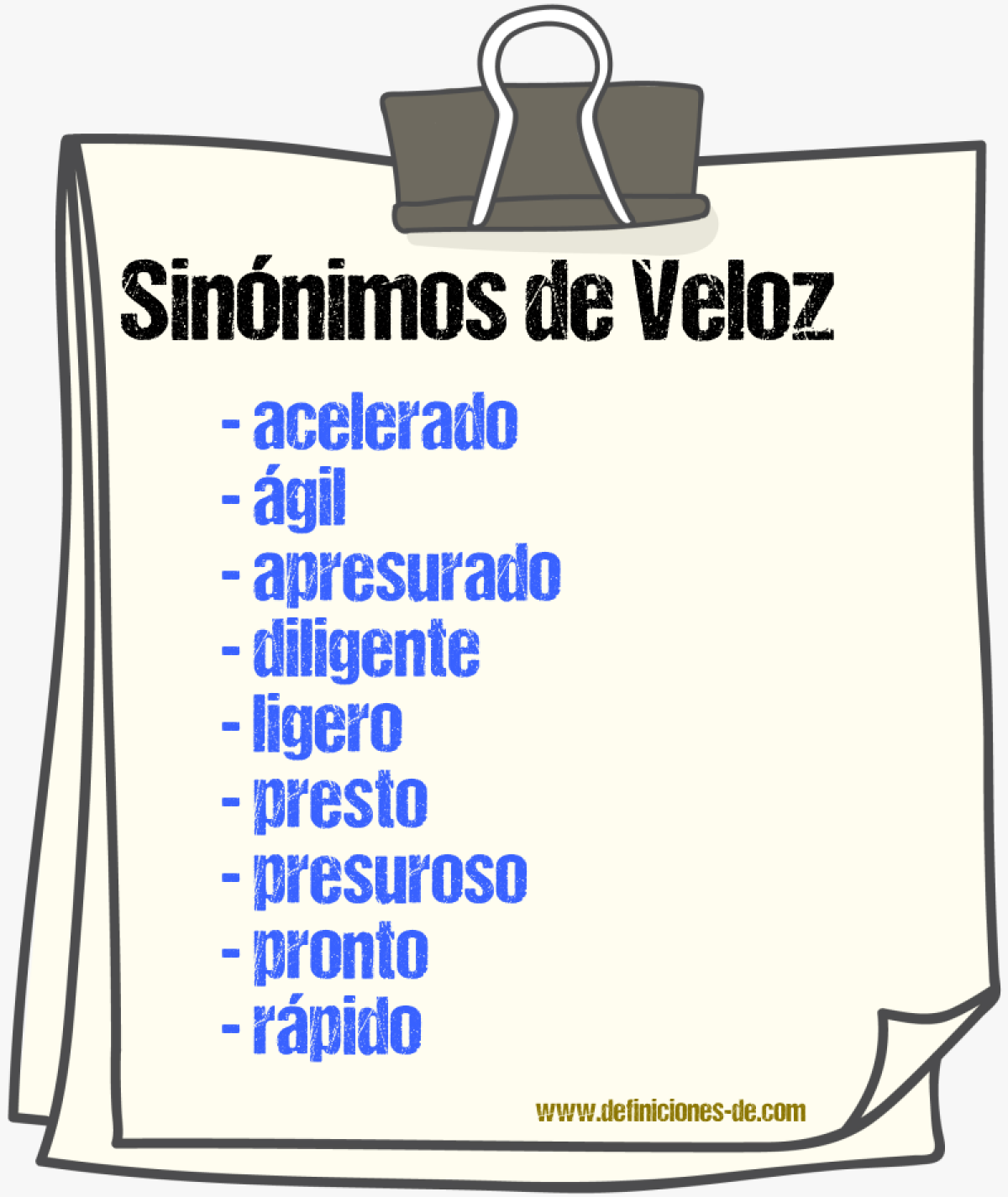 Sinnimos de veloz