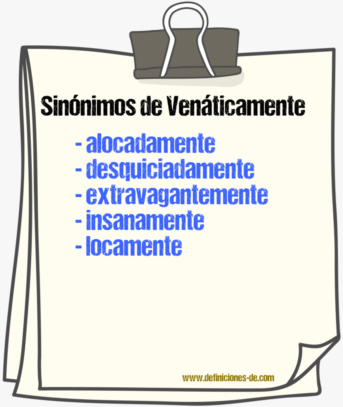 Sinnimos de venticamente