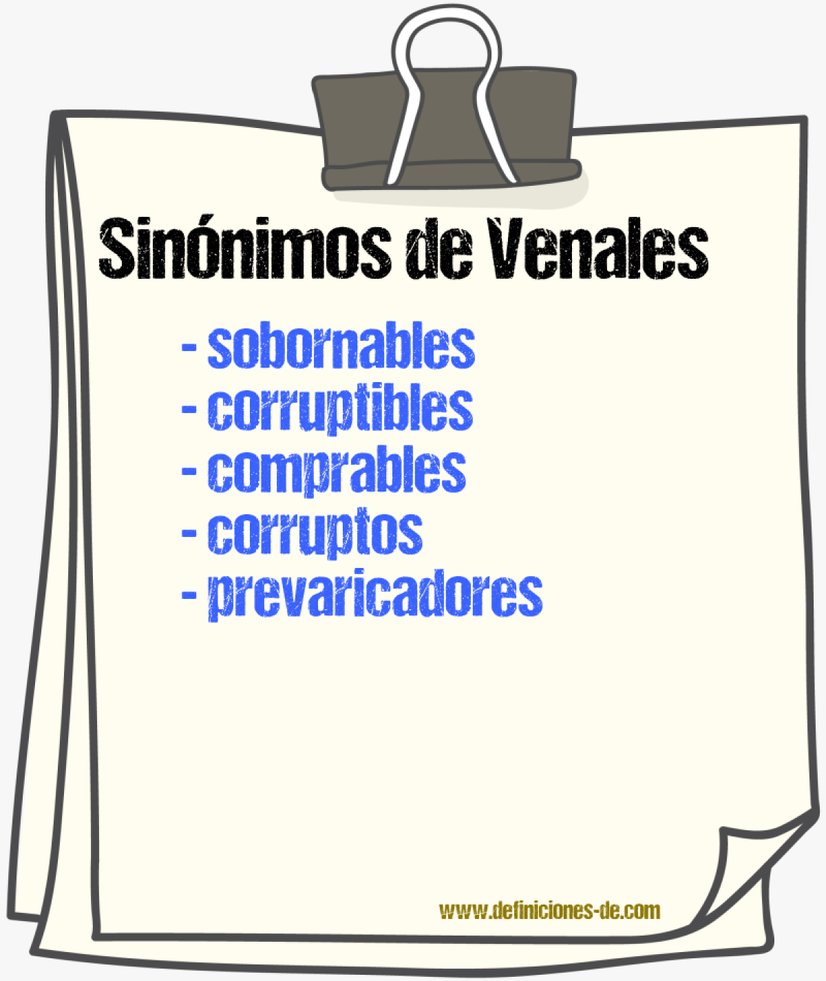 Sinónimos de venales
