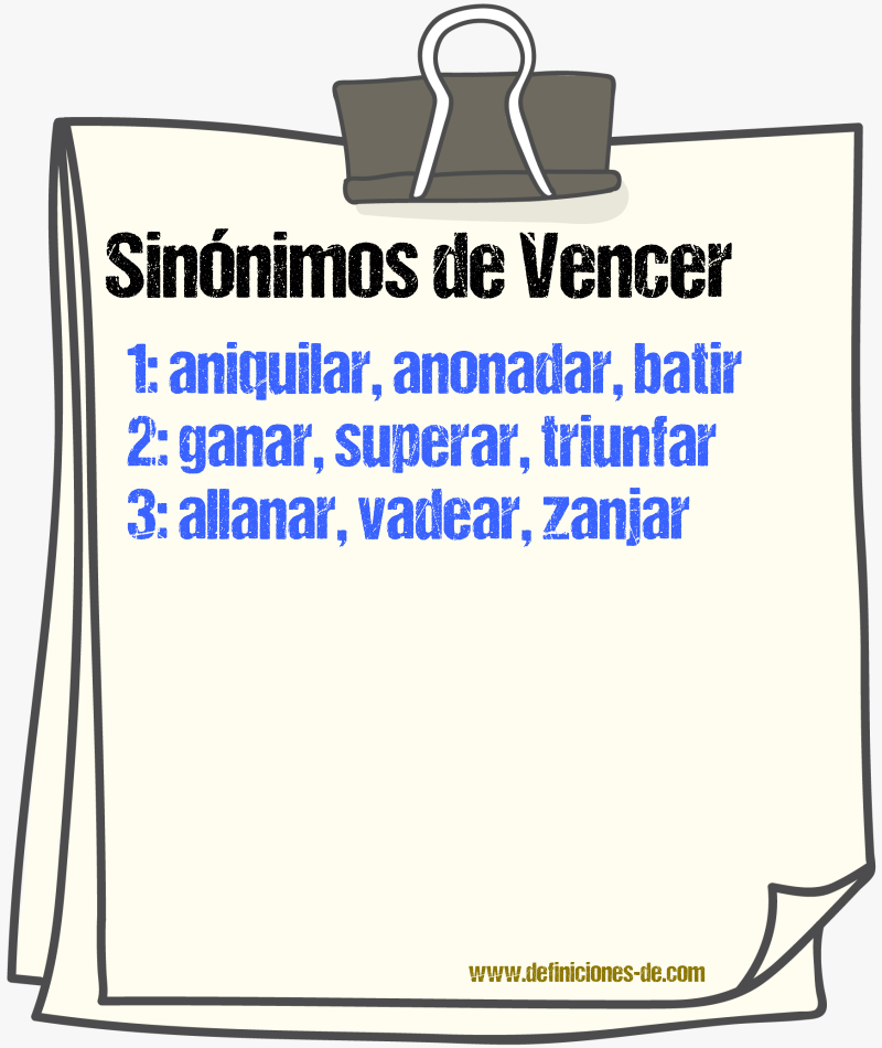 Sinnimos de vencer