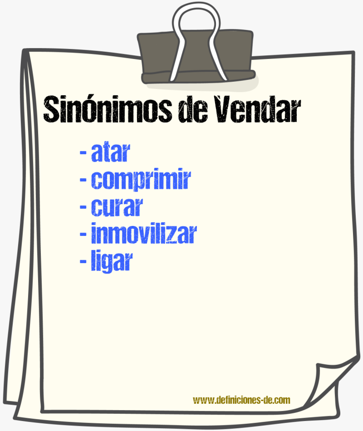 Sinnimos de vendar