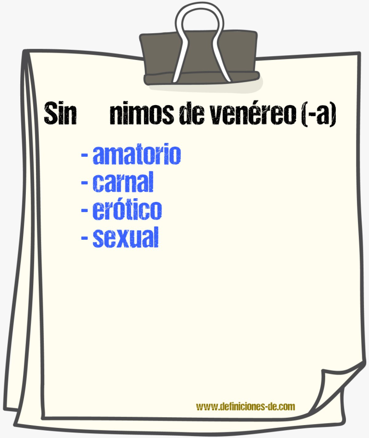 Sinnimos de venreo