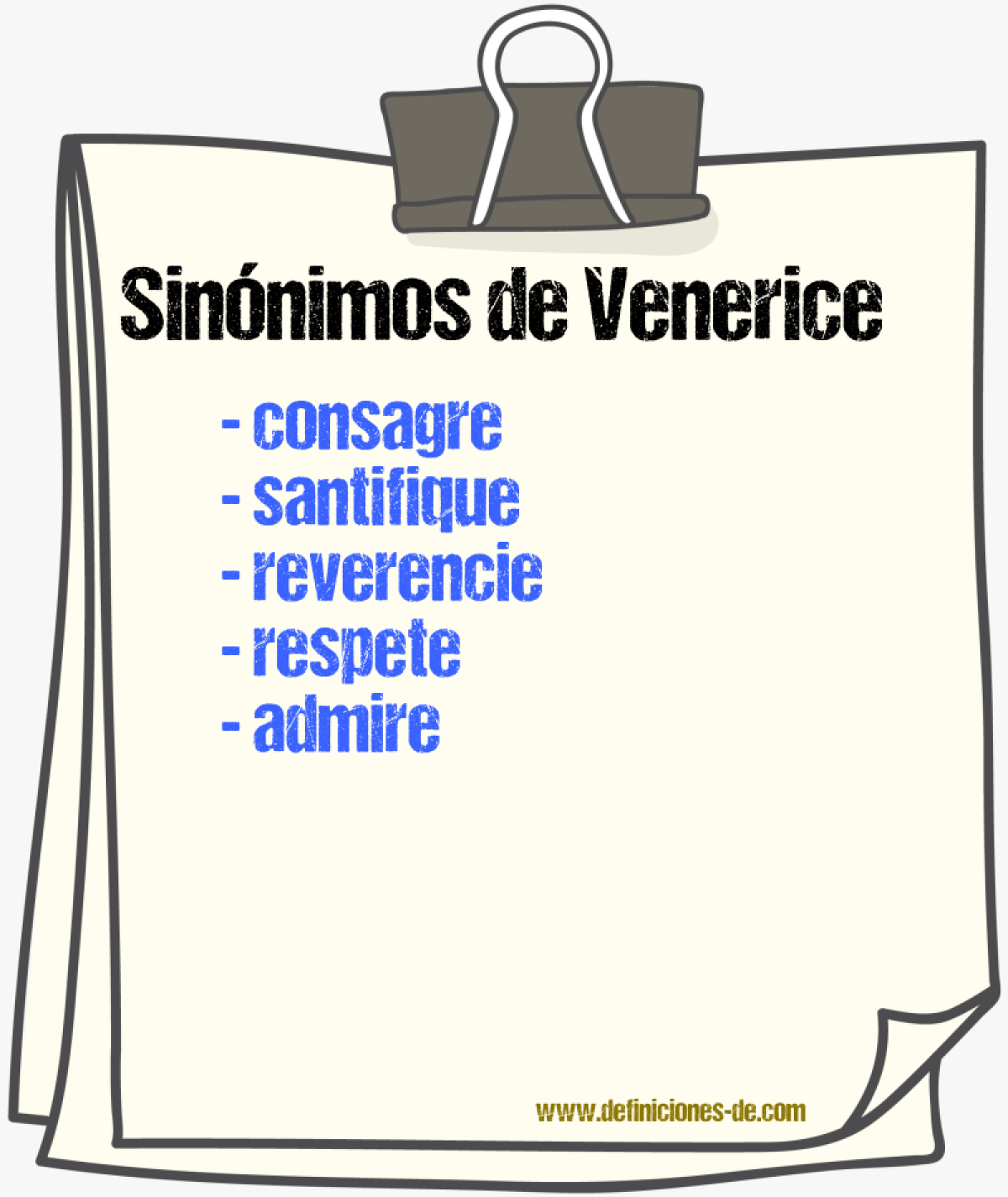 Sinónimos de venerice