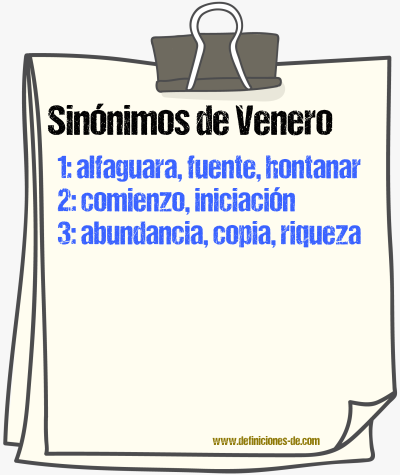 Sinnimos de venero