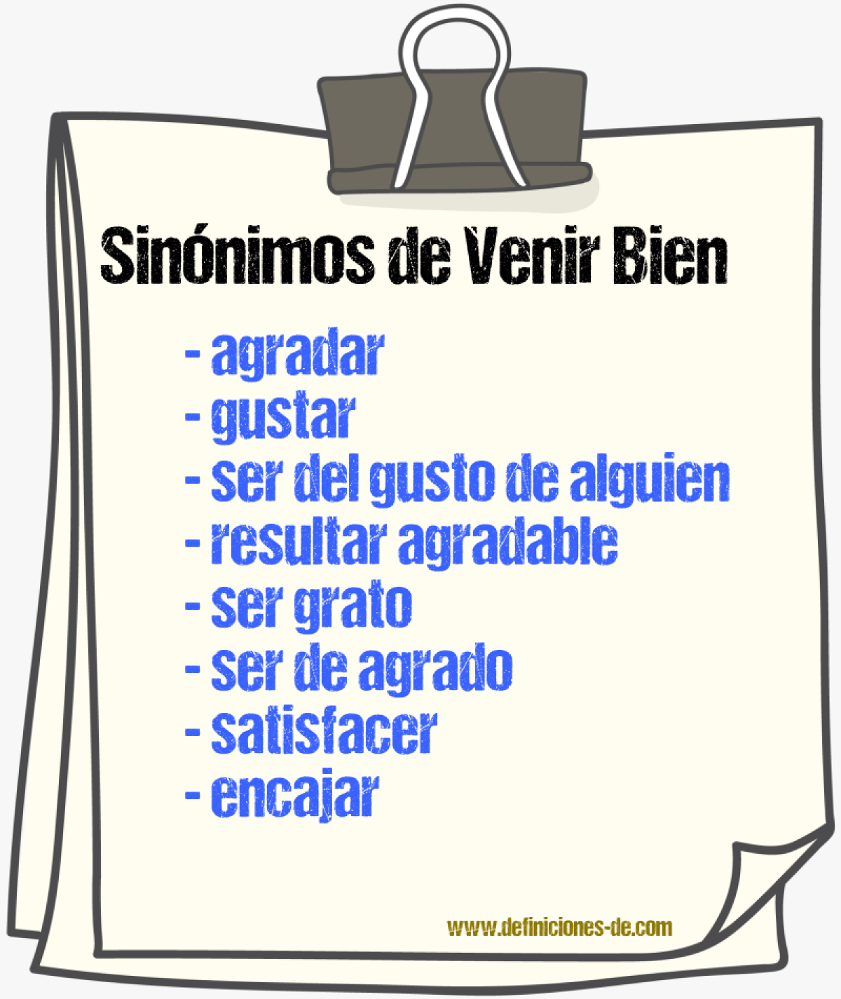 Sinónimos de venir bien