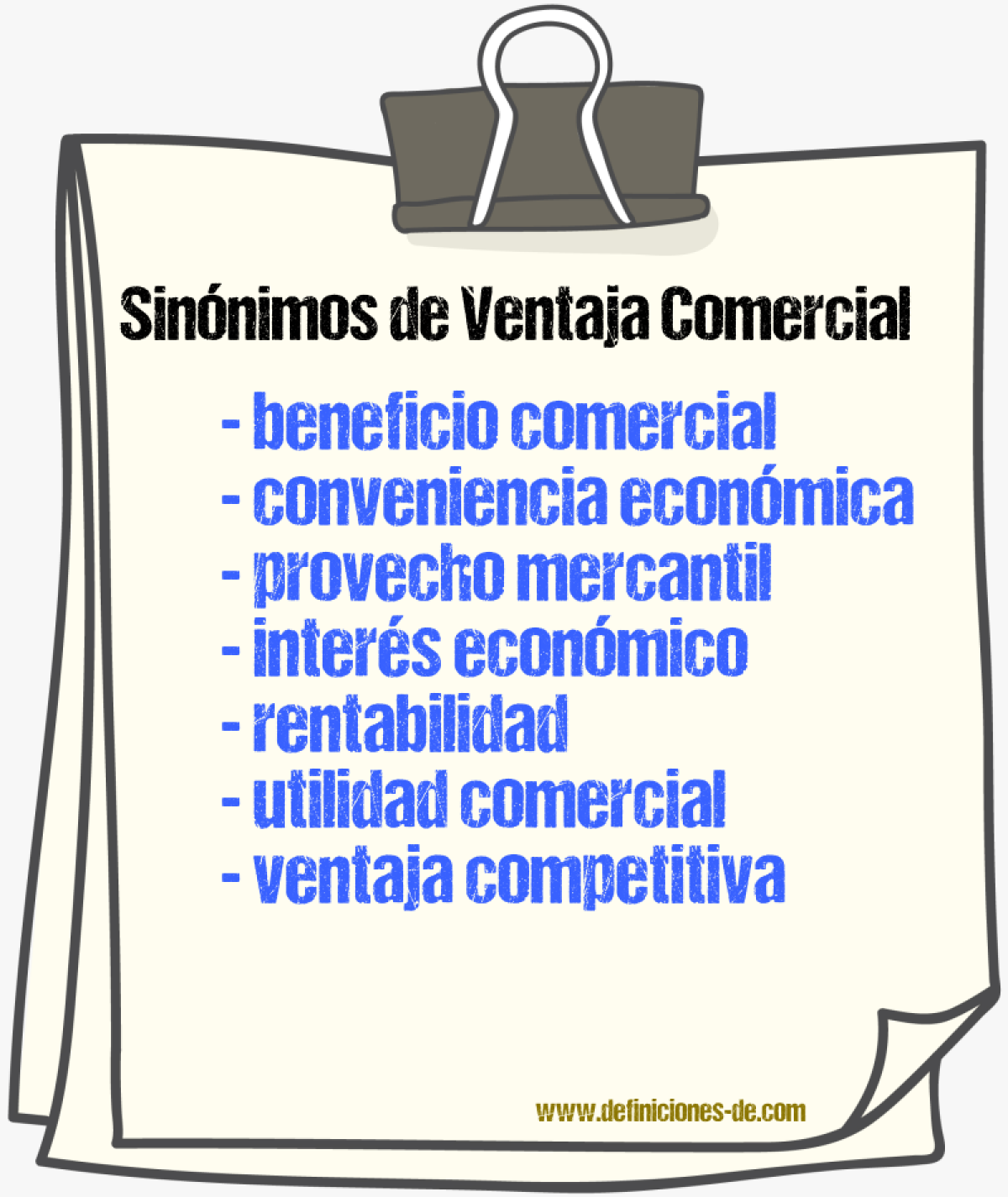 Sinónimos de ventaja comercial