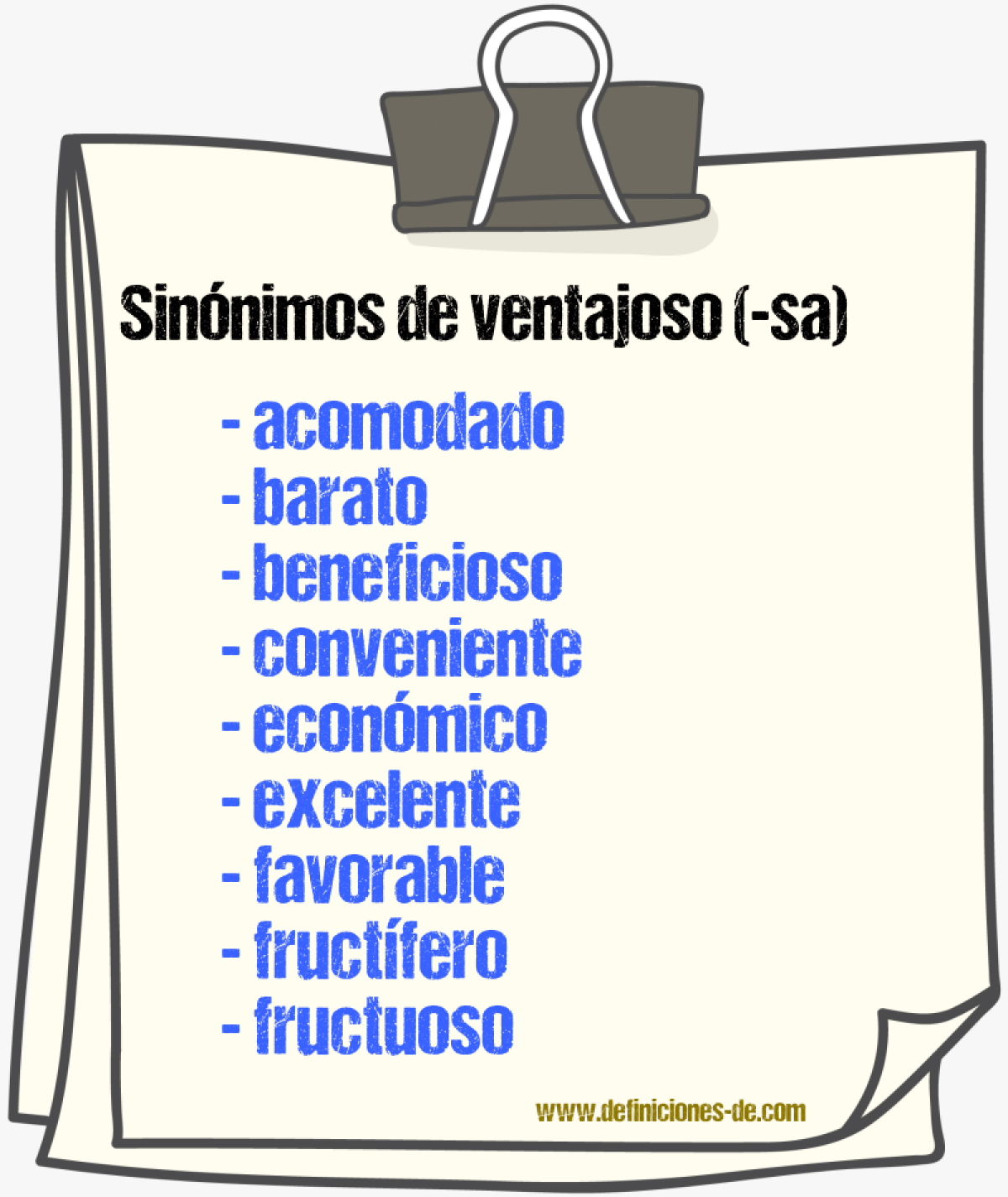 Sinnimos de ventajoso