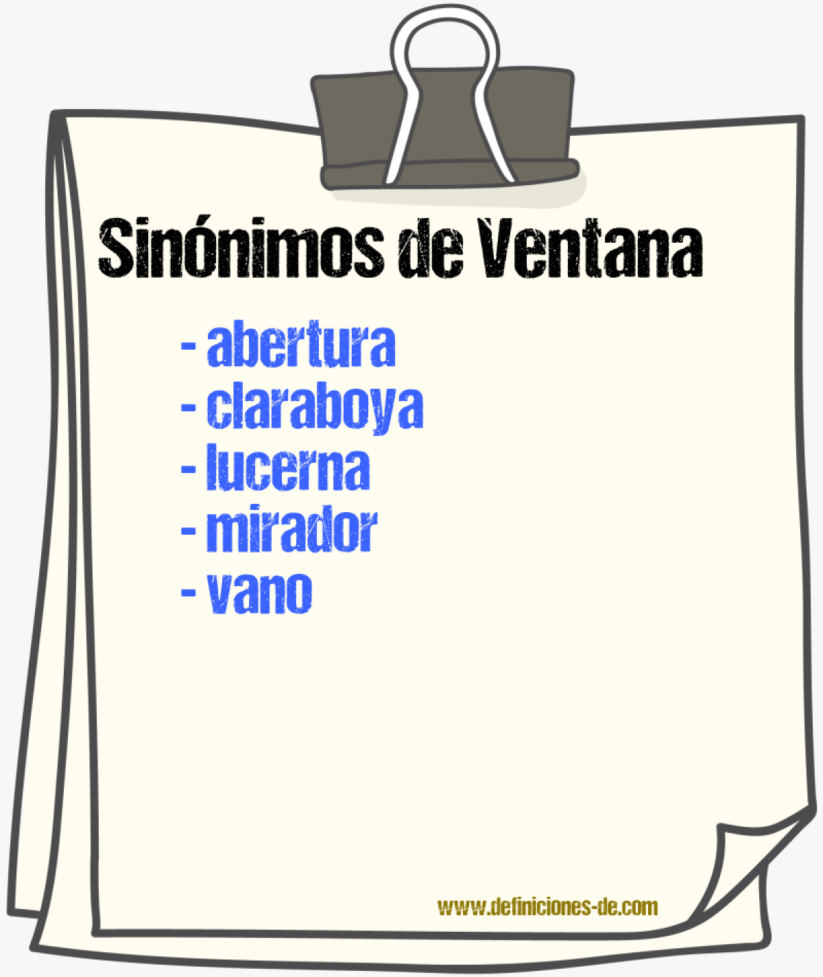 Sinnimos de ventana