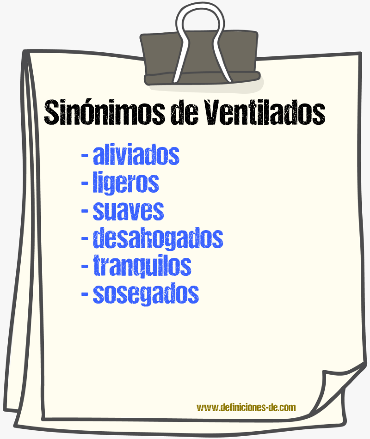 Sinónimos de ventilados