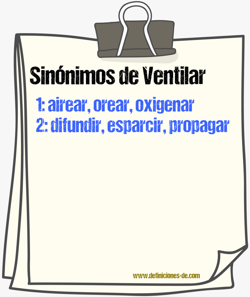 Sinnimos de ventilar