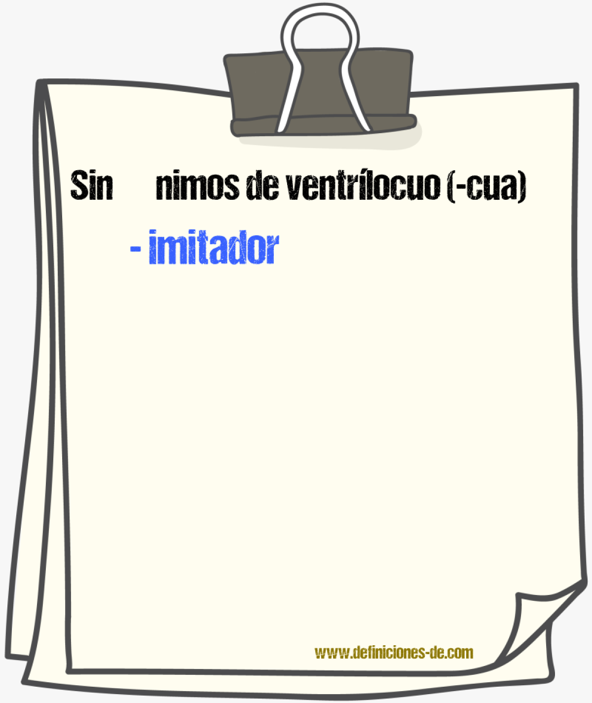 Sinnimos de ventrlocuo