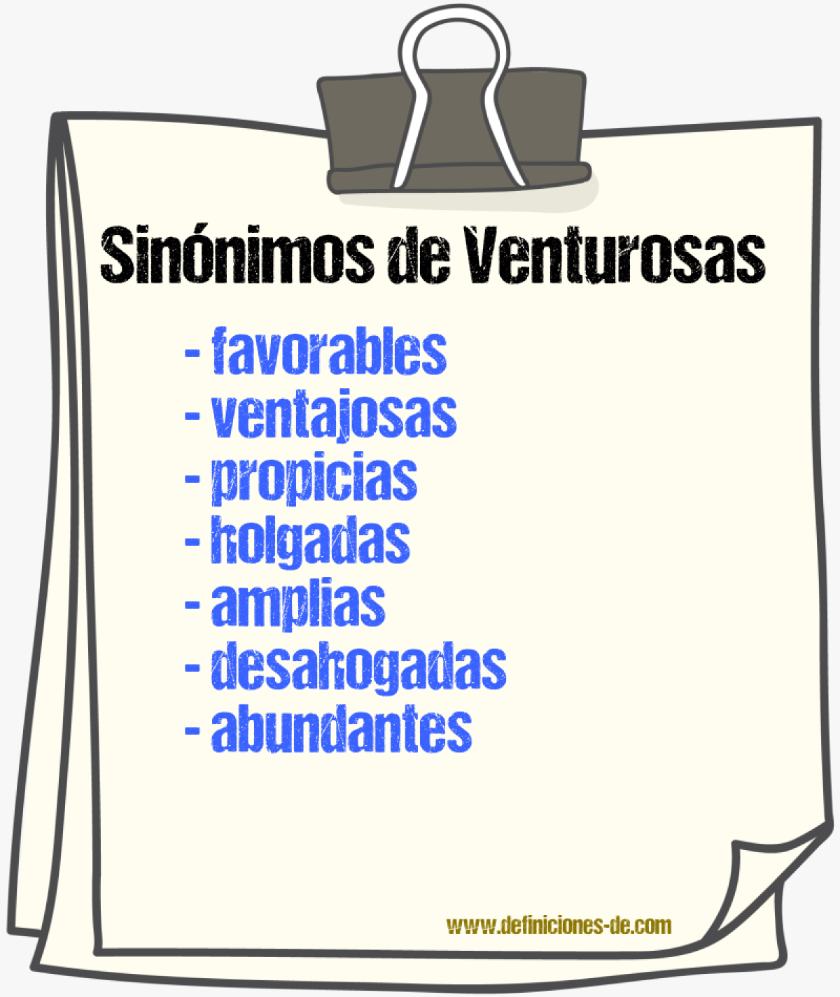 Sinónimos de venturosas