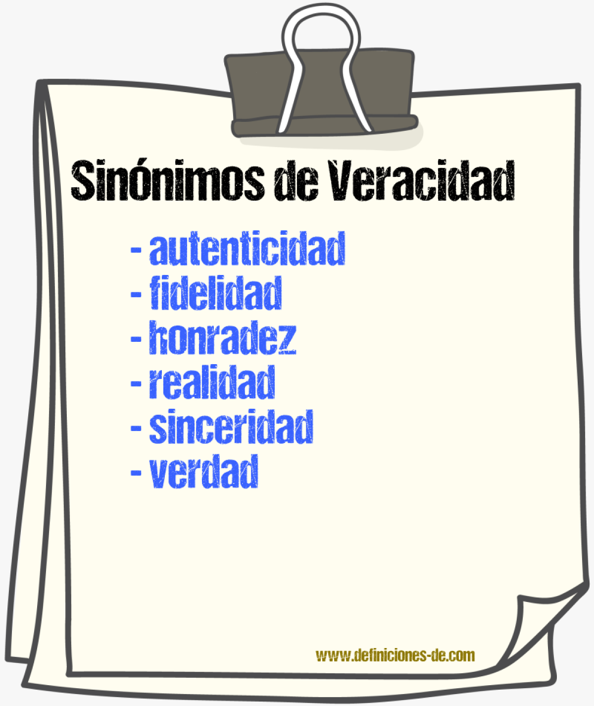 Sinnimos de veracidad