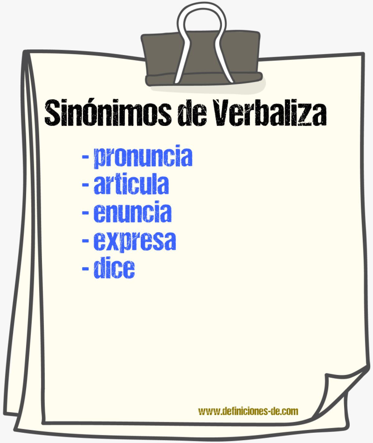 Sinónimos de verbaliza