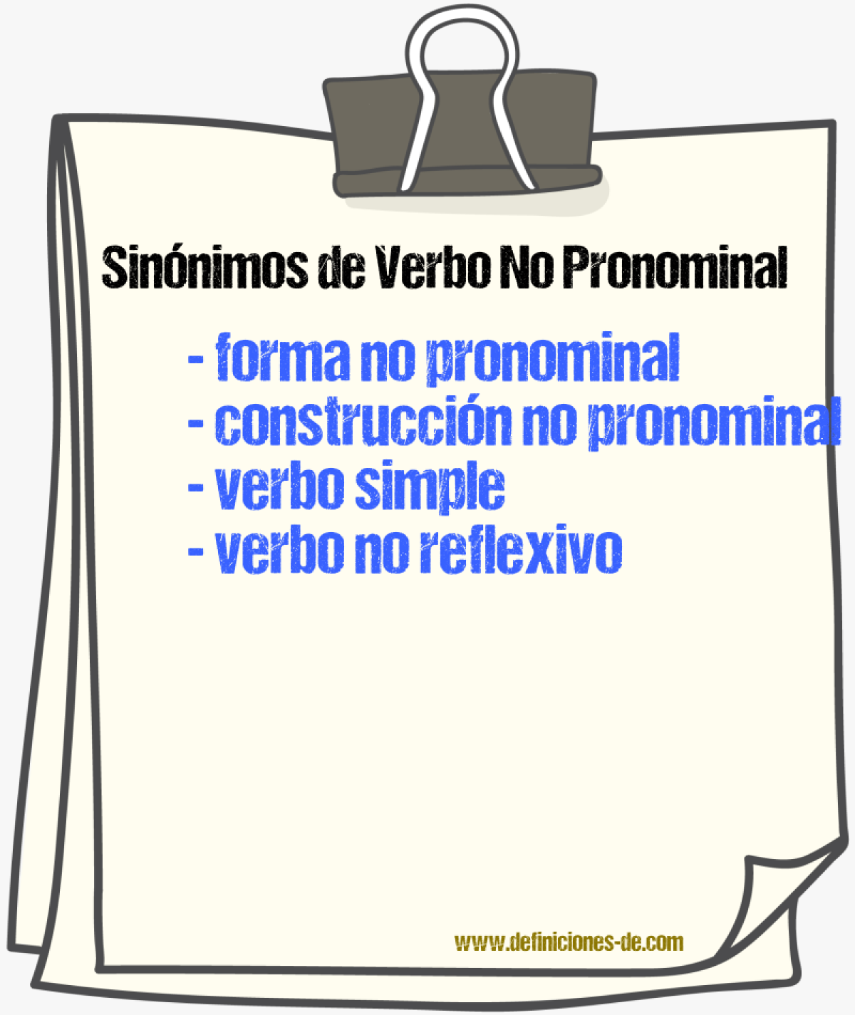 Sinónimos de verbo no pronominal