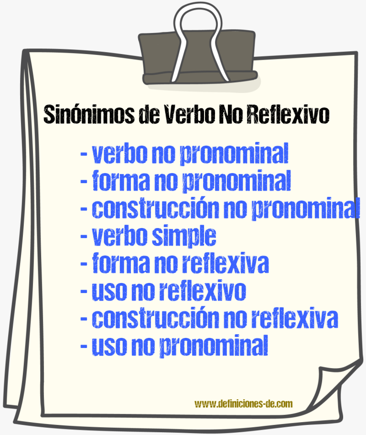 Sinónimos de verbo no reflexivo
