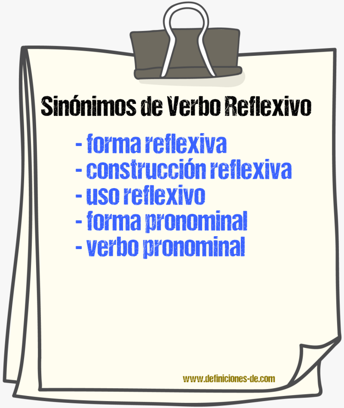 Sinónimos de verbo reflexivo