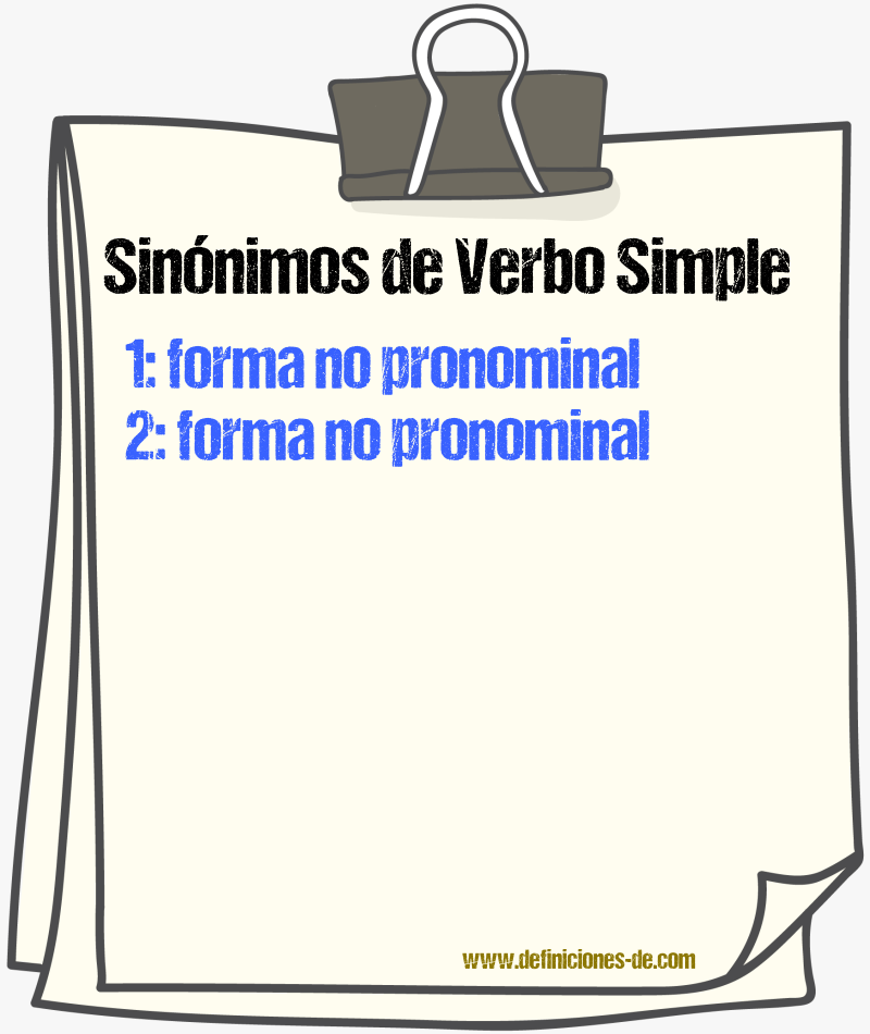 Sinónimos de verbo simple
