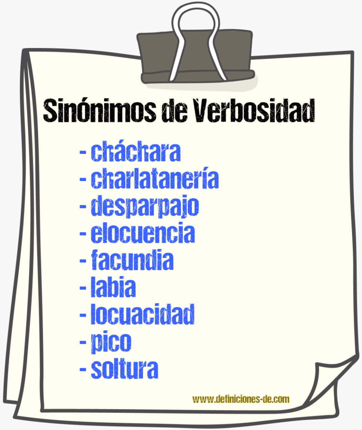 Sinnimos de verbosidad