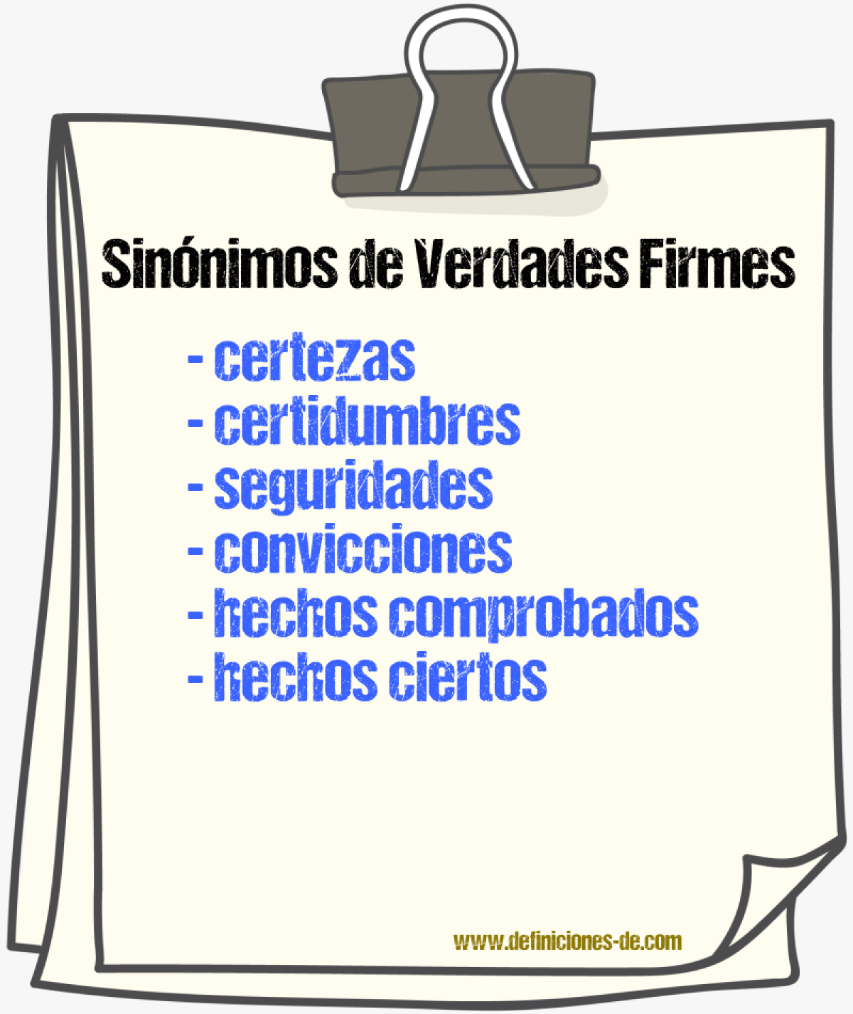 Sinónimos de verdades firmes