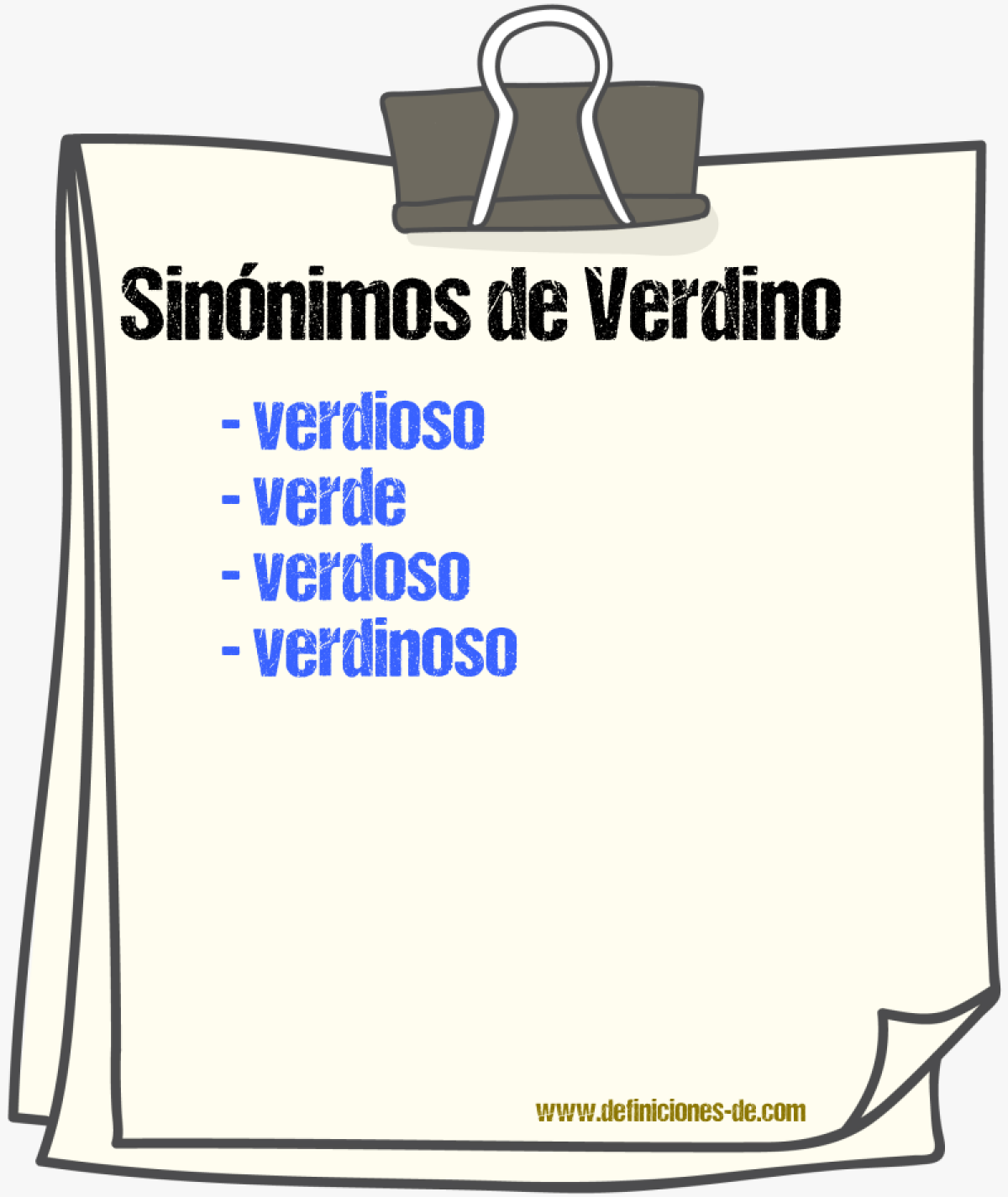 Sinnimos de verdino