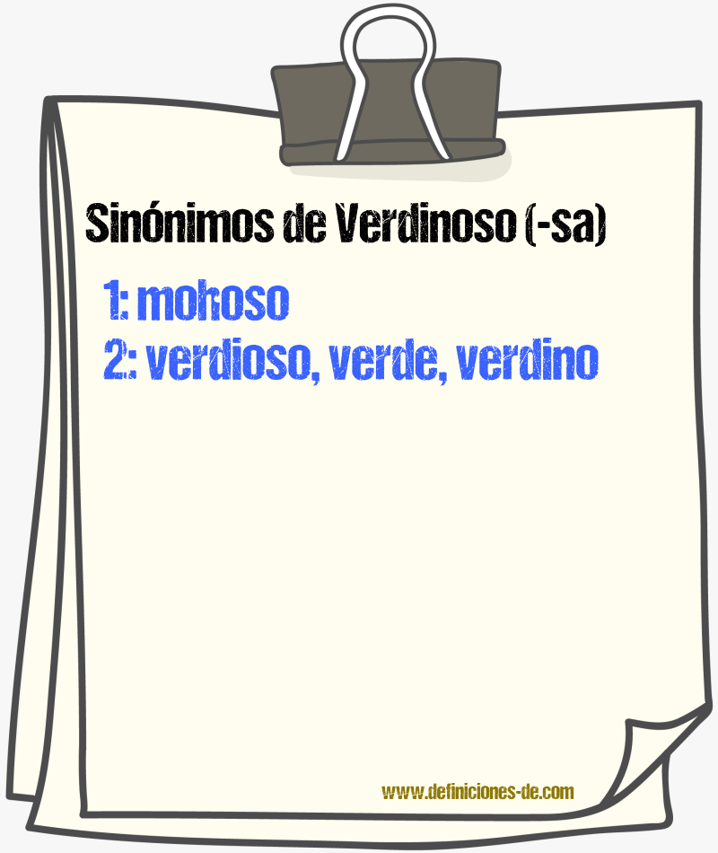 Sinnimos de verdinoso