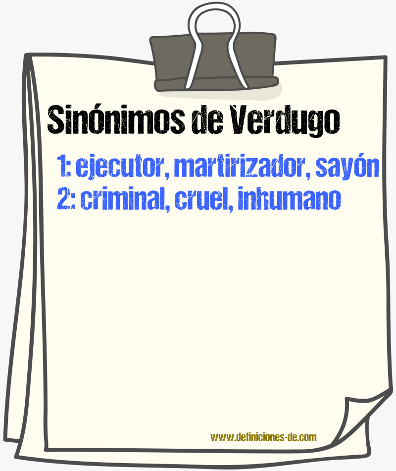 Sinnimos de verdugo