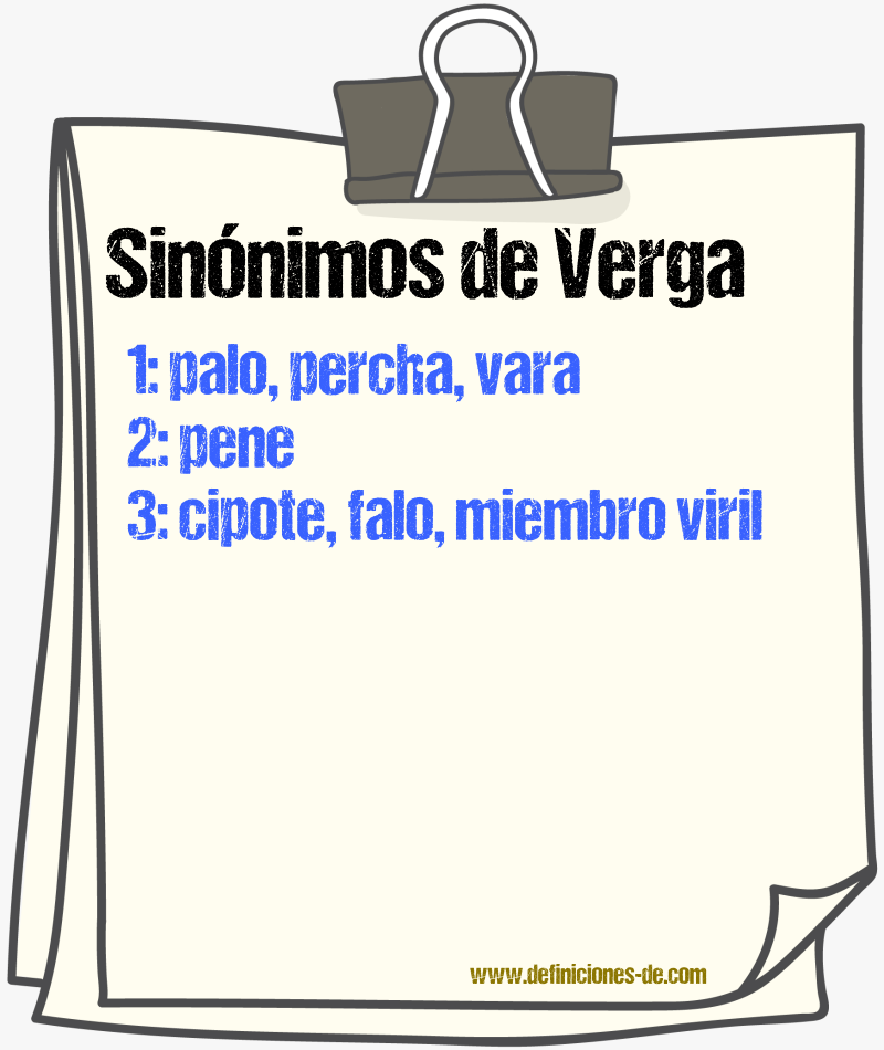 Sinnimos de verga