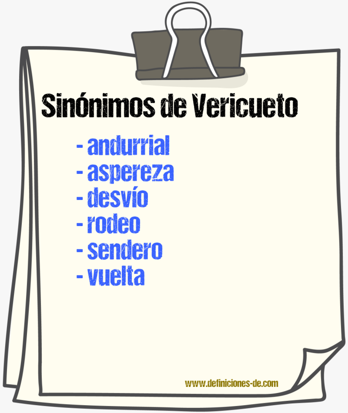 Sinnimos de vericueto