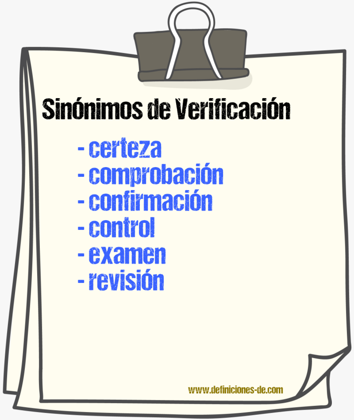 Sinnimos de verificacin